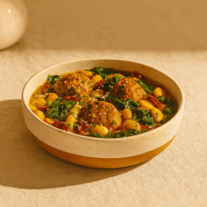 Reconfortante guiso de alubias y tomate seco