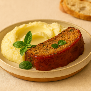 Parmentier de patata al miso con cebolla caramelizada